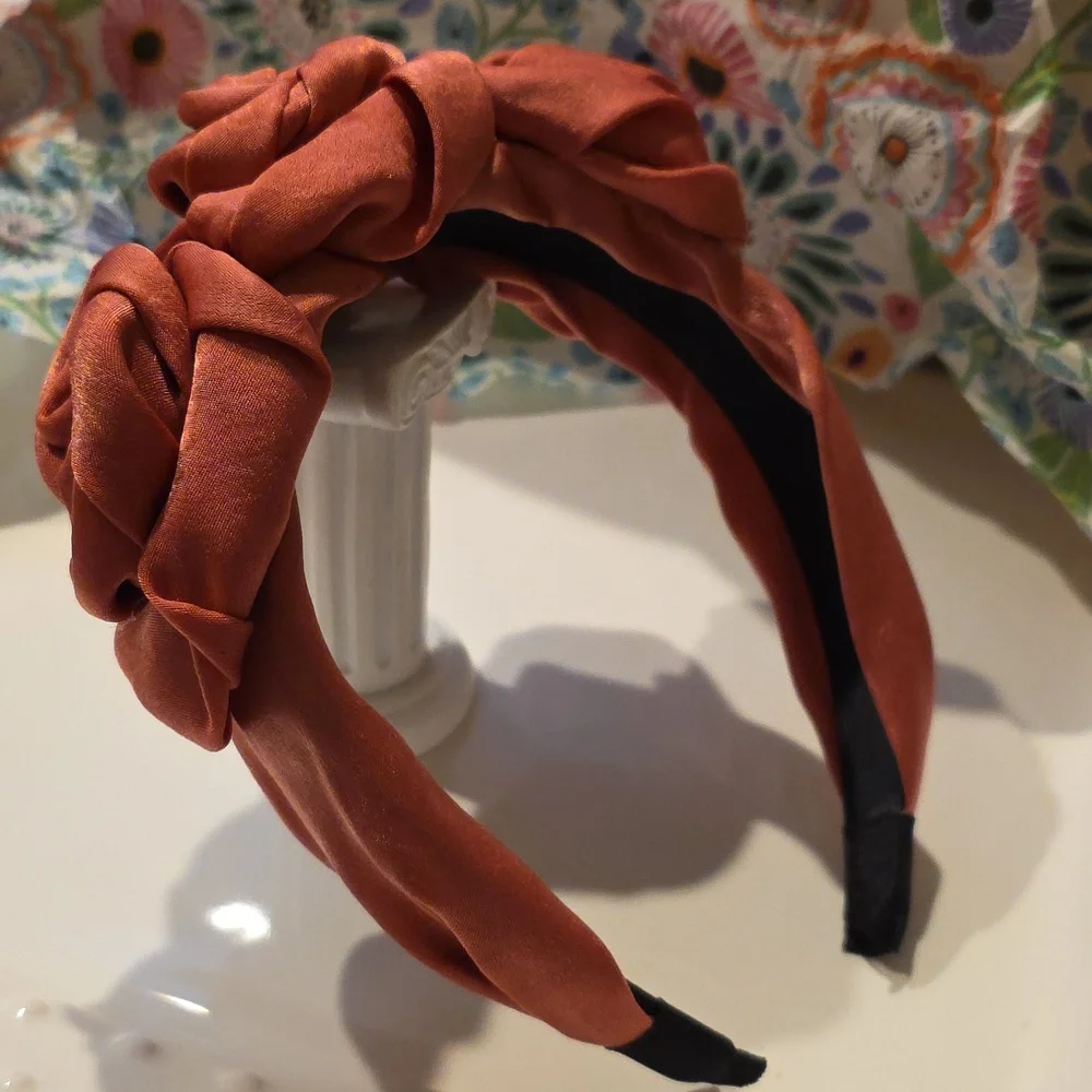 New! Terracotta Pink Rose headband • Statement Hair Accessory • NWOT